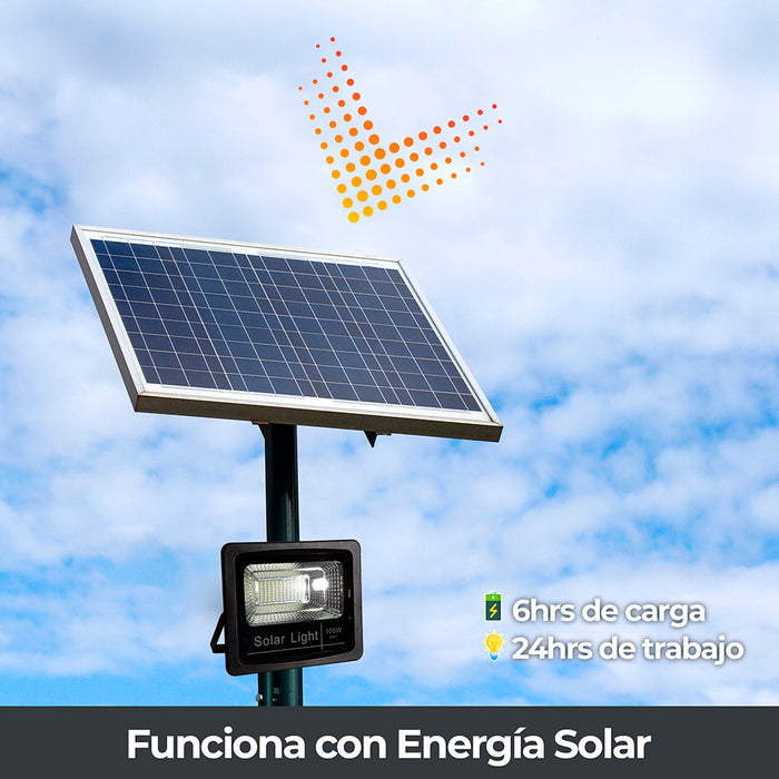 Lámpara Panel Solar Exterior LED 100W 6500K Luz Blanca IP67