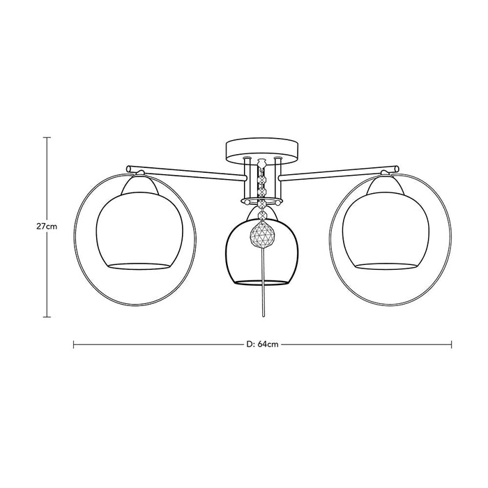 Lámpara de Techo Contemporary Clean Blanco E27 40w 3 Luces