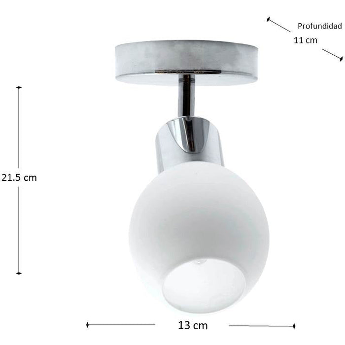 LAMP. TECHO CROMO 1LUZ E27 60W N/B
