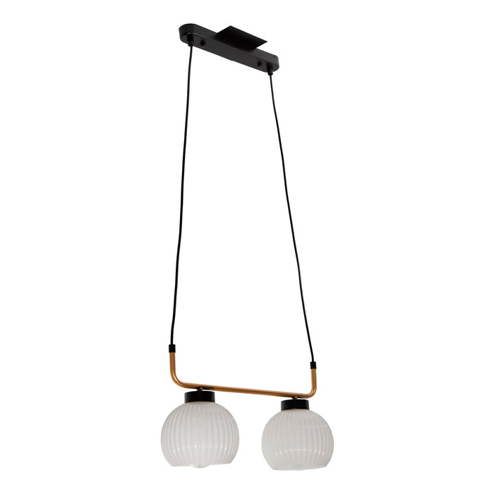 Lámpara Colgante Moderno Negro y Dorado 40w E27 2 Luces