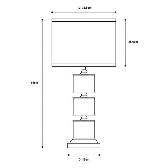 Lámpara de Mesa Inlite Color Blanco y Transparente de 100W