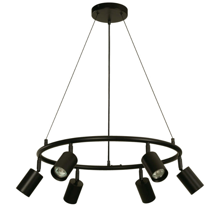 LAMP. COLGANTE NEGRO 6L GU10 35W