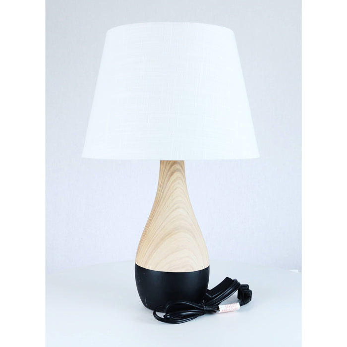 LAMP. MESA NEGRO Y MADERA 1L E27 60W