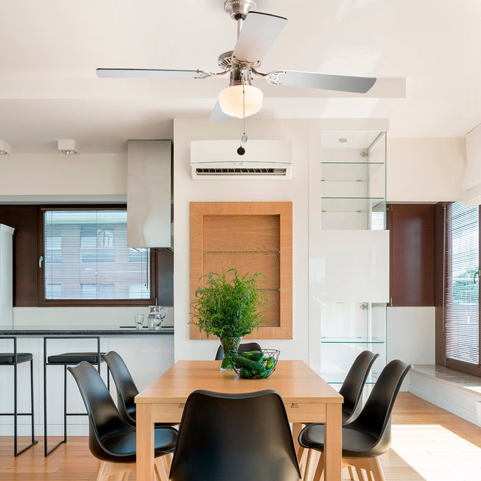 Ventilador de techo 42" níquel satinado 1 Luz E27 40w