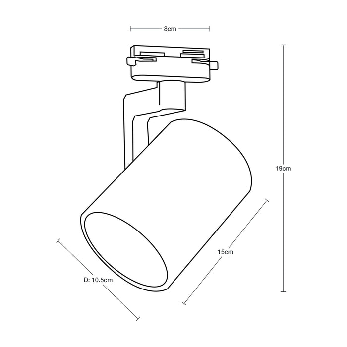 Lámpara Riel Decorativo General Lighting Moderno Negro 12W E27 1 Luz