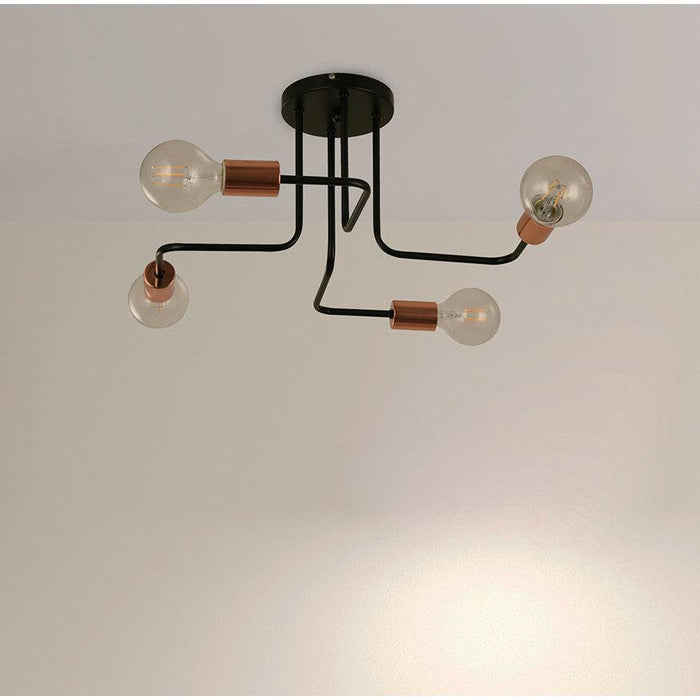 Lámpara Techo Negro 4L E27 40W
