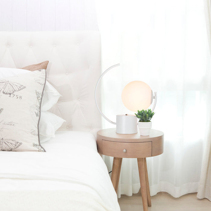 Lámpara de Mesa Blanco Mate E27 40w 1 Luz