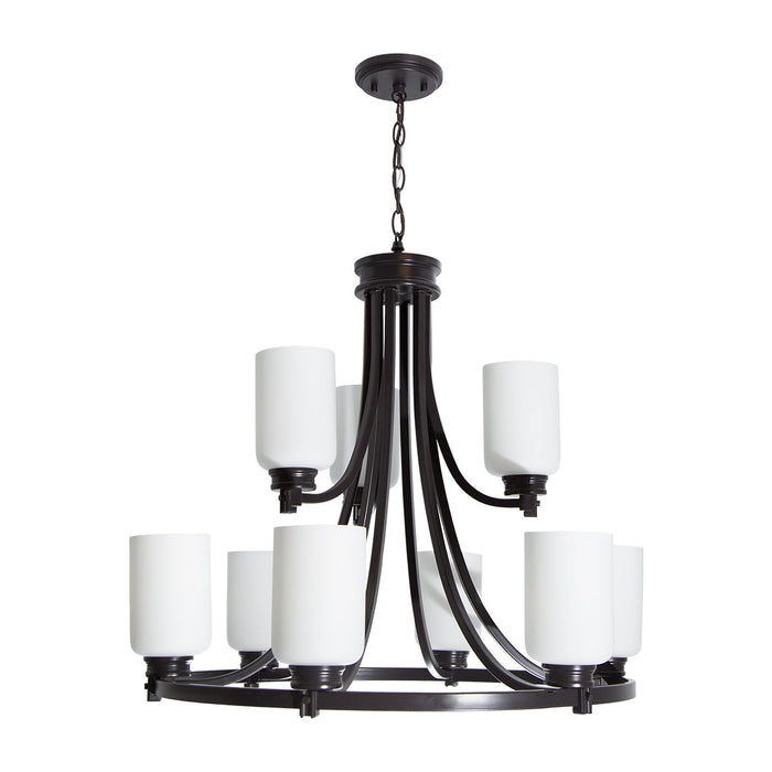 Colgante Candelabro 9 Luces, Estilo Araña, Bronce Antiguo.