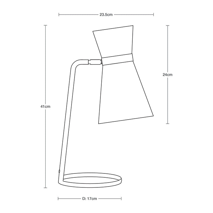 Lámpara de Mesa Cobre E27 40W  1 Luz