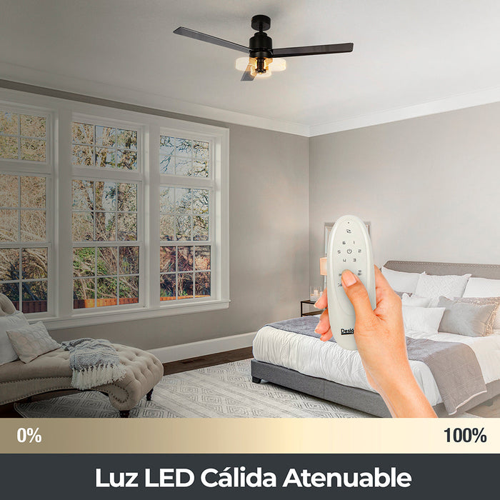 Ventilador de techo inteligente con luz LED