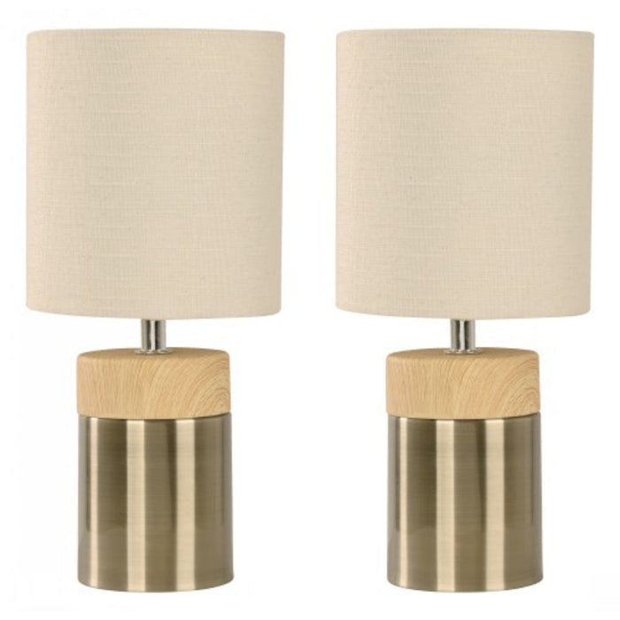 LAMP. MESA BRONCE ANTIGUO 1L E27 40W TOQUE (2 PIEZAS)