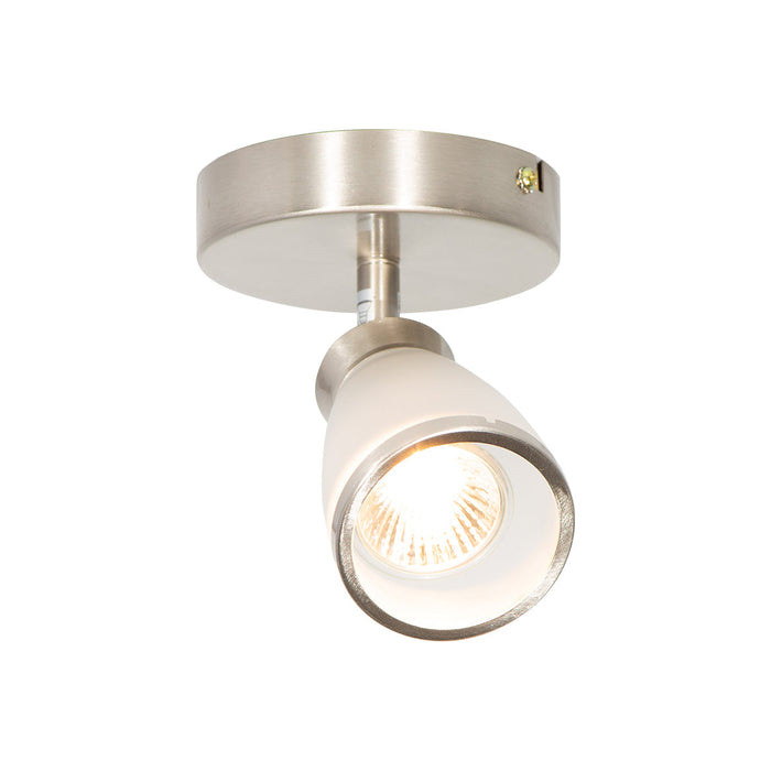 Lámpara de Techo Riel Níquel Satinado 50w Gu10 1 Luz