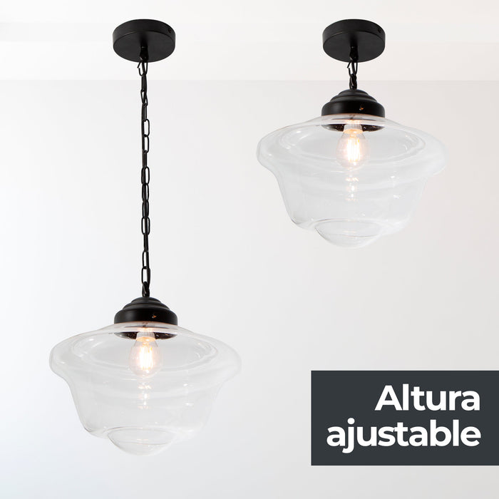 Lámpara Colgante  Negro Mate 60W  E27 1 Luz