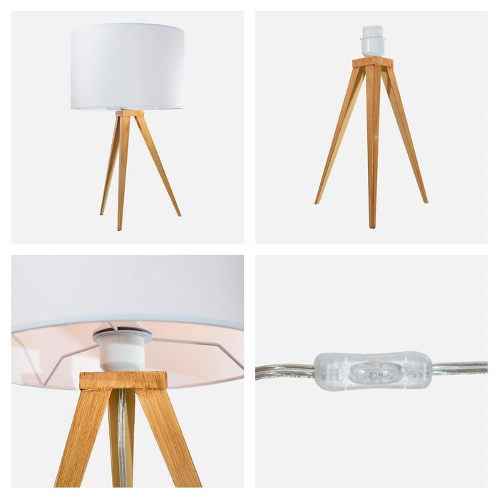 Lámpara de Mesa  Madera Clara Estilo Moderno  E27  40W 1 Luz