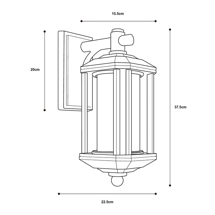 Farol De Pared Chocolate 100w E27 1 Luz