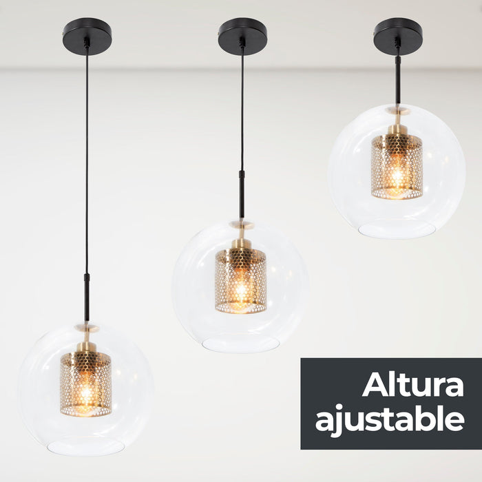 Lámpara Colgante Opulent Lights Negro Dorado E27 40w 1 Luz