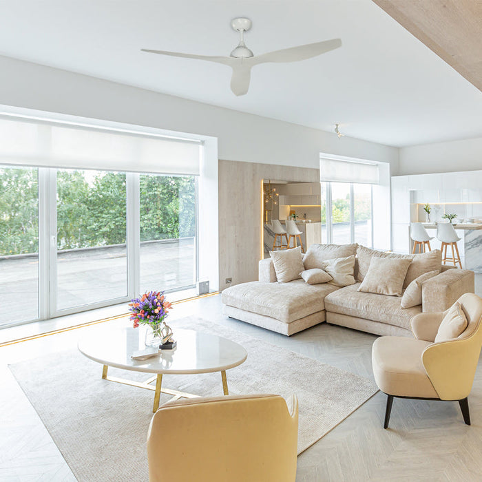 VENTILADOR DE TECHO 52" BLANCO CON CONTROL REMOTO (DC MOTOR)