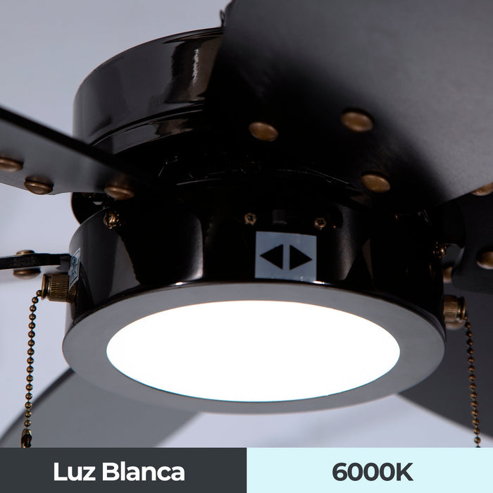 Ventilador LED De Techo 32" Negro 12W