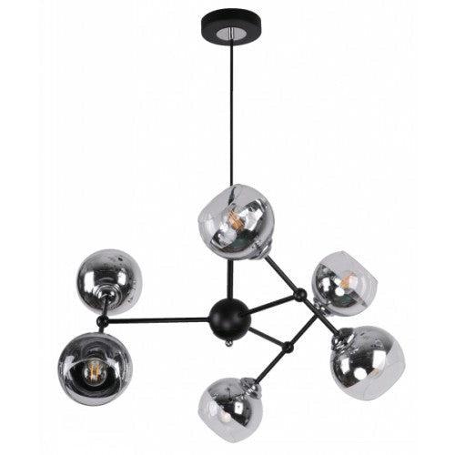 Lámpara Colgante Negro 6L E27 40W