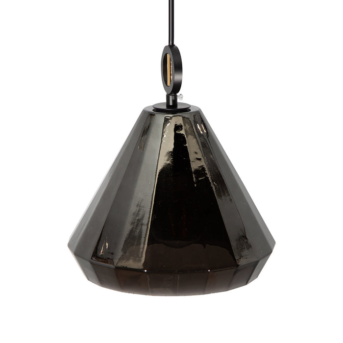 Lámpara Colgante Lumicentro Cromo Pantalla Humo E27 de 1 Luz