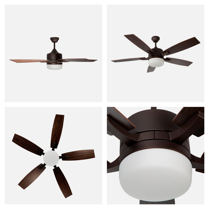 Ventilador De Techo 52" Bronce 2L E27 40W Con Control De Pared