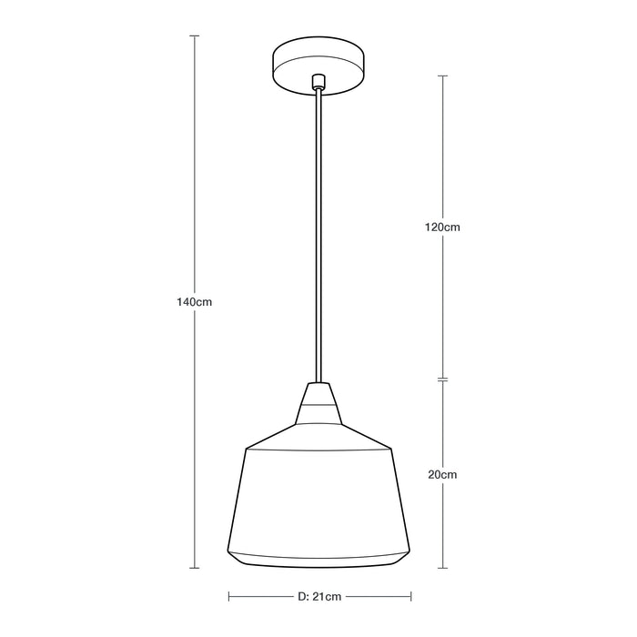 Lámpara Colgante  Bronce Brillante  E27 40W 1 Luz