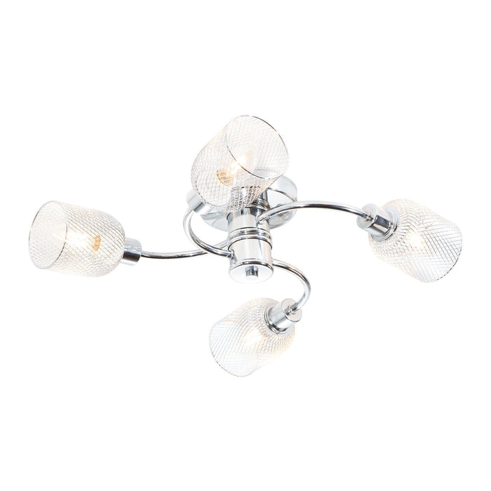 Lámpara Techo Cromo E14 60W 4 Luces