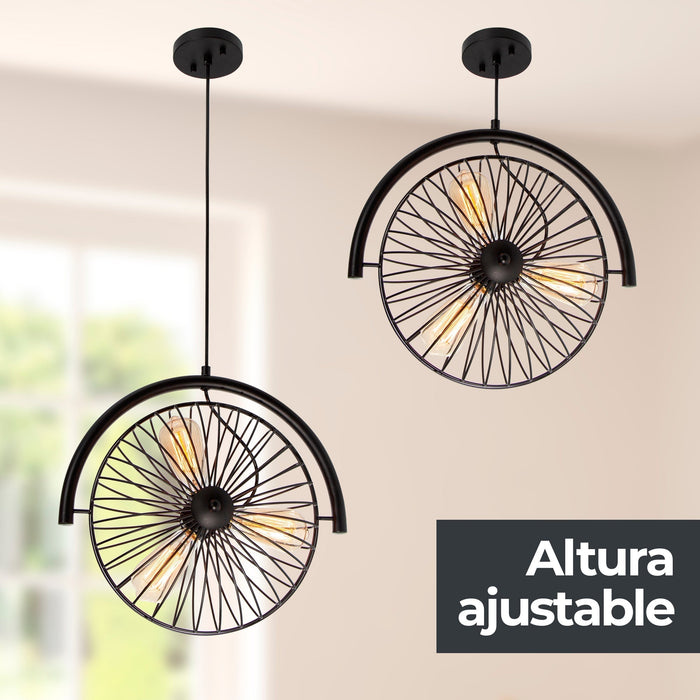 Lámpara Colgante  Negro Mate 40W E27 3 Luces