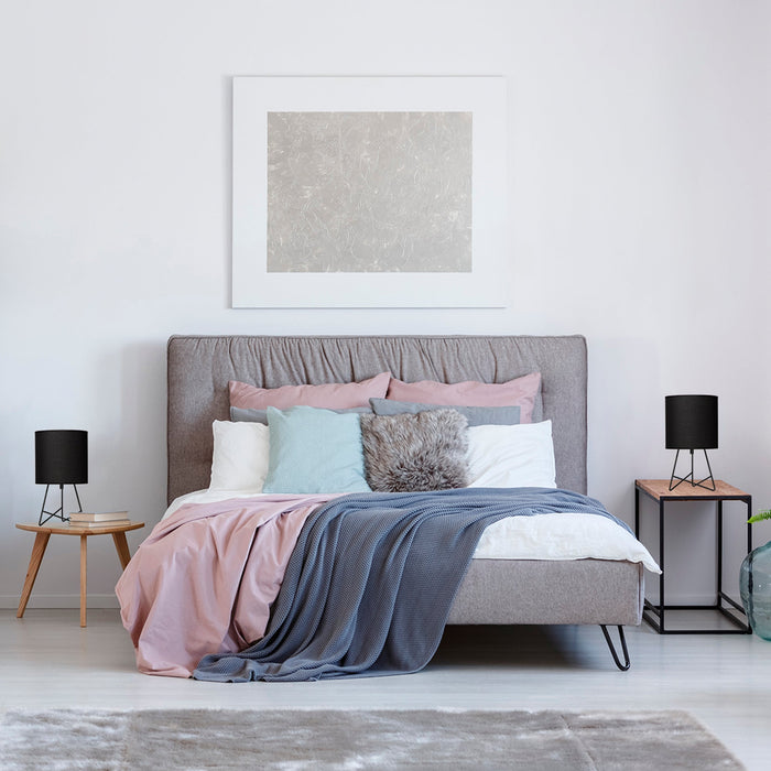 Lámpara de Mesa Moderno Negro 60w E27 1 Luz base de acero