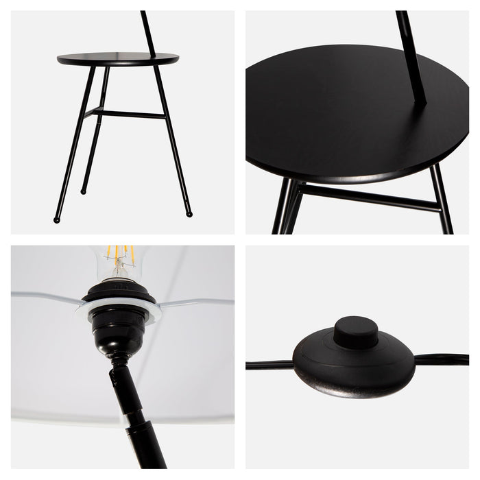 Lámpara de Piso Moderno Negro 60w E27 1 Luz