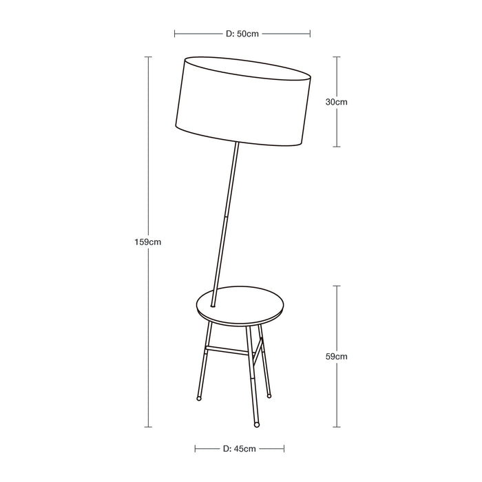 Lámpara de Piso Moderno Negro 60w E27 1 Luz