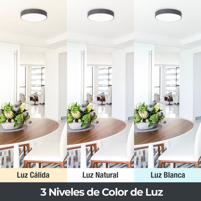 Lámpara de Techo  Empotrable LED 18W Madera Rústica Clara