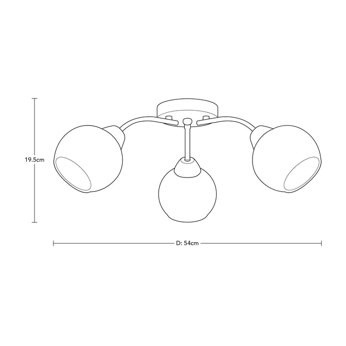 Lámpara Techo Cromo E27 40W 3 Luces