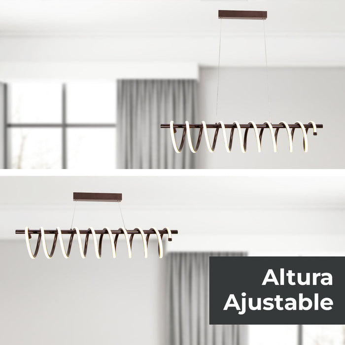 Lámpara Colgante LED de 3000K, Acabado marrón oscuro, 40W