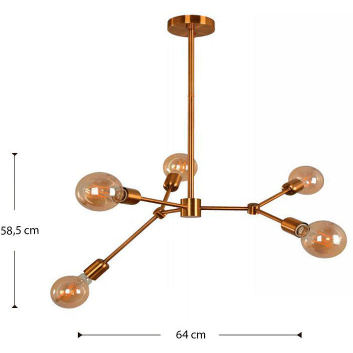 LAMP. TECHO BRONCE DORADO 5L E27 12W