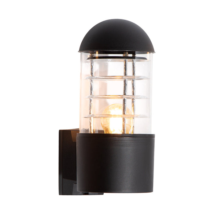 Aplique de pared exterior, IP44, acabado negro, 10W, E27, 1 luz