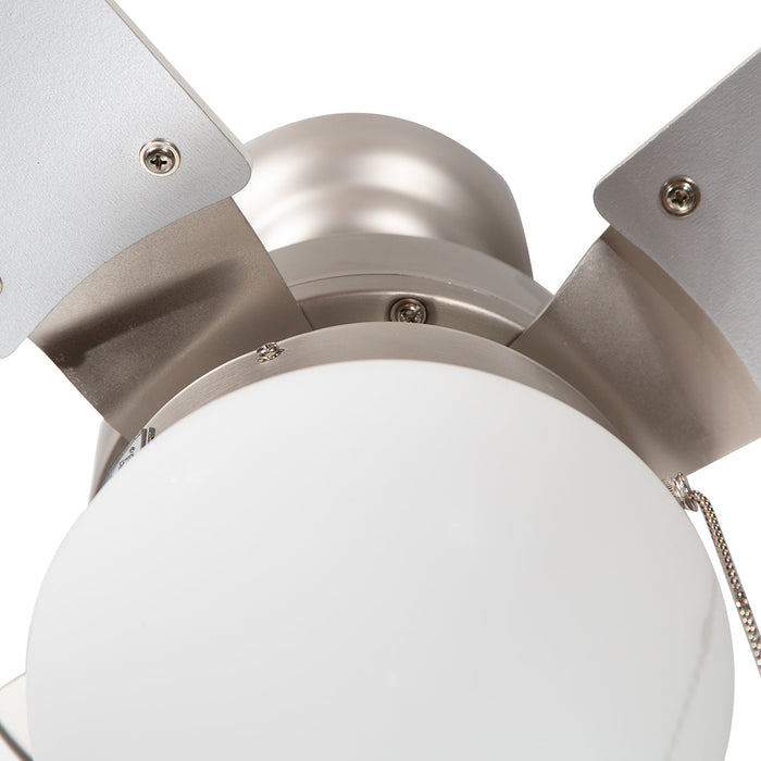 Ventilador Techo Gris Plata Aspas Blanco / Gris  42 Led