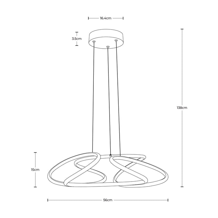 Lámpara Colgante LED, Acero, Acabado cromo, 36W