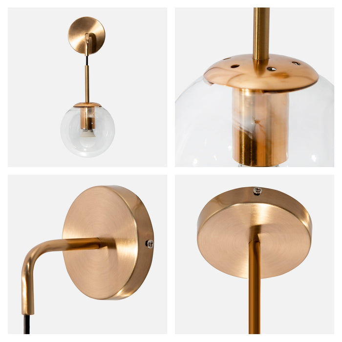 Lámpara Colgante Moderna Convertible Pared Bronce E27 1 Luz