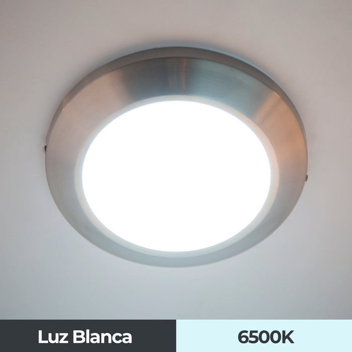 Lámpara Techo LED Níquel Satinado 18w 6500k 2 piezas