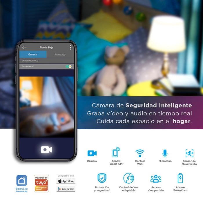 Cámara inteligente acabado en blanco 5w