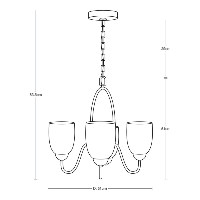 Lámpara Colgante  Negro Vidrio Ahumado 60W E26 4 Luces