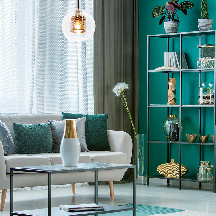 Lámpara Colgante Opulent Lighst Negro Dorado E27 40w 1 Luz