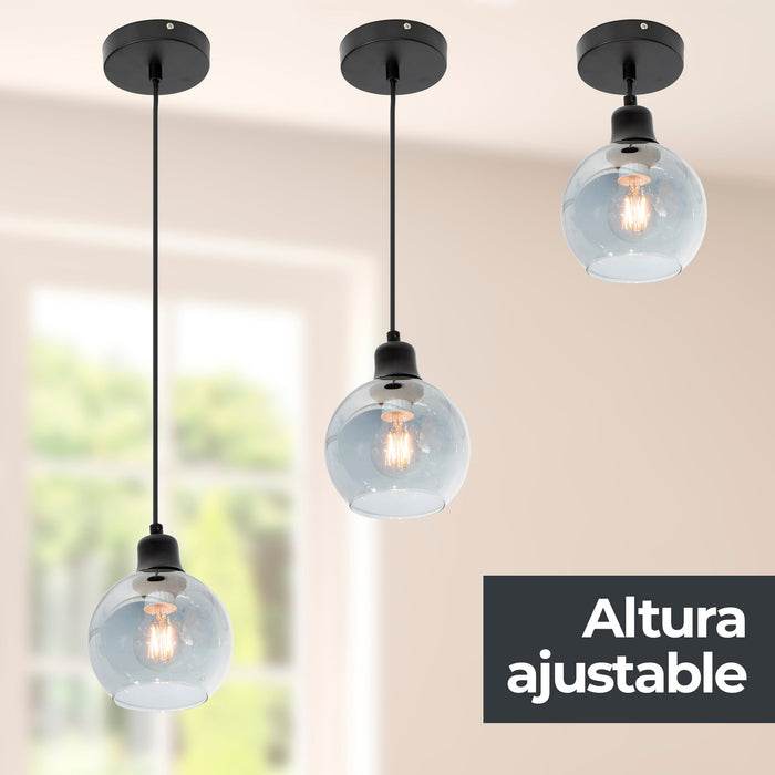 Lámpara Colgante Acabado en Negro Socket E27 40w 1 Luz