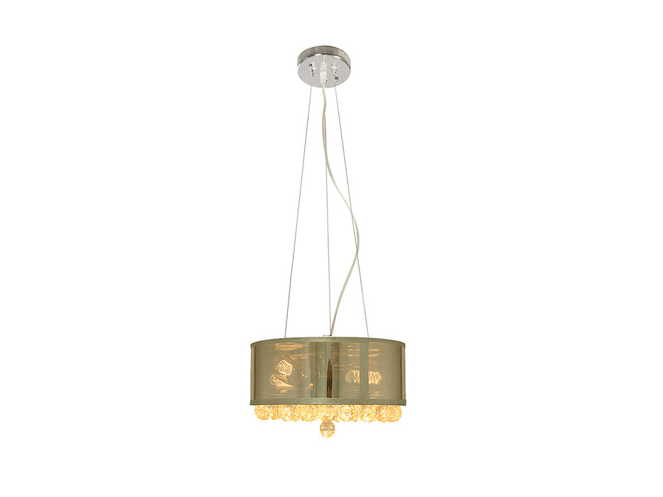 Lámpara Colgante Decorativa Acero Cromo E27 60w 5 Luces
