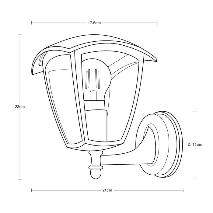 Lámpara de pared exterior, Chocolate 1L E27 40W