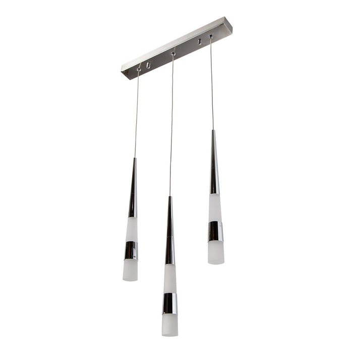 Lámpara Colgante Led, Cromo, 3 Luces Olona