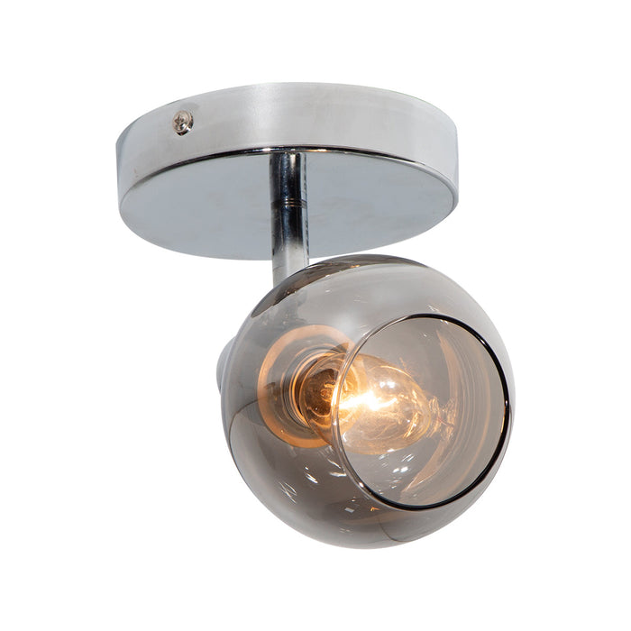 Lámpara de Techo / Pared Ahumado Cromo E14 40w 1 Luz