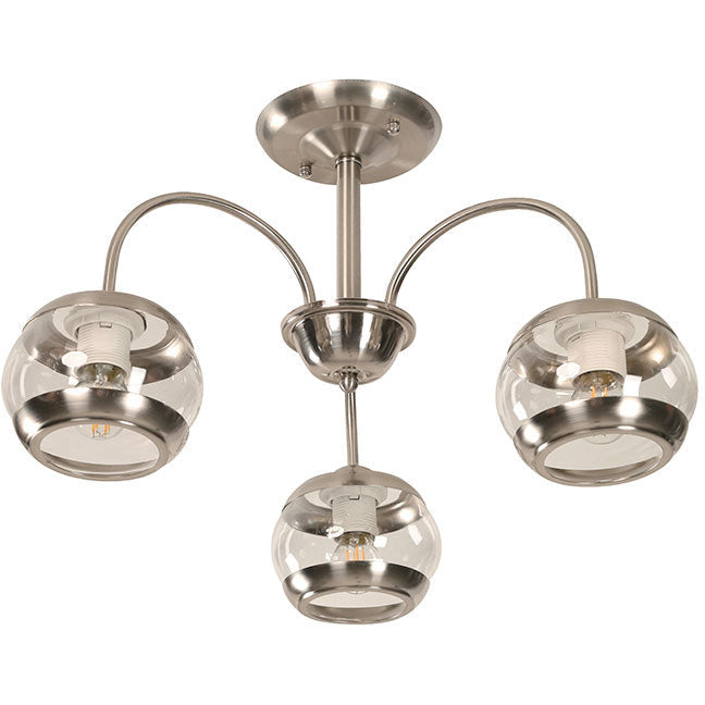 LAMP. TECHO NÍQUEL SATINADO 3L E27 40W