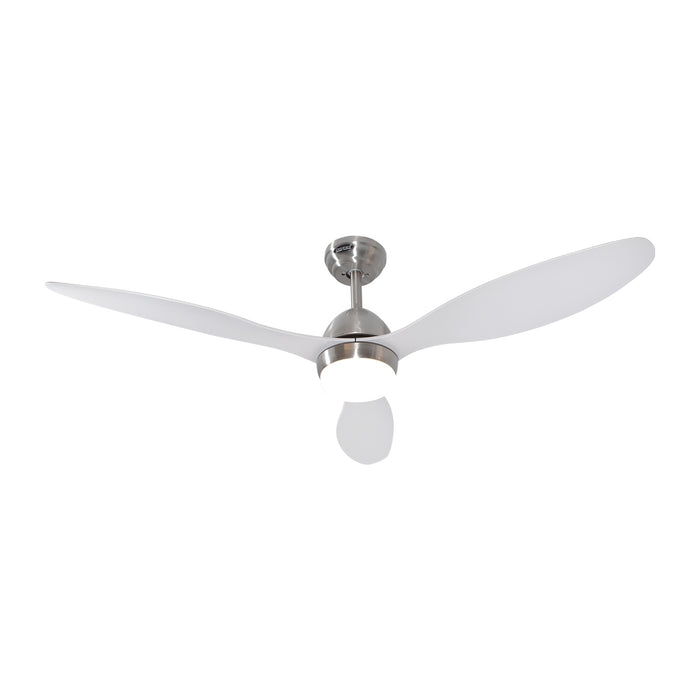 Ventilador de techo LED de 52", 3 aspas, control remoto, acabado níquel satinado, 6 velocidades
